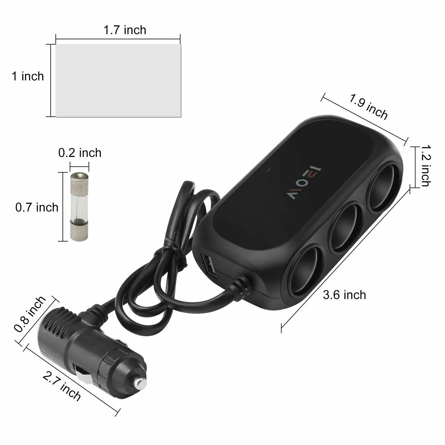 3 Way Universal Car Cigarette Lighter Socket Splitter LED Dual USB Charger Power Adapter DC 12V-24V For Mobile Phone PC Ipad | Автомобили