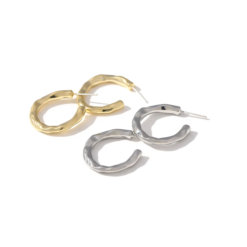 Серьги-гвоздики Yhpup в минималистичном стиле из меди и металла женские золотистые