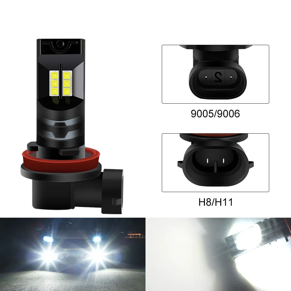 

2PCS LED h8 fog light h9 h11 9005 HB3 9006 HB4 12SMD LED Fog Lamp Bulbs Daytime running lights DRL 12V White Feux de brouillard