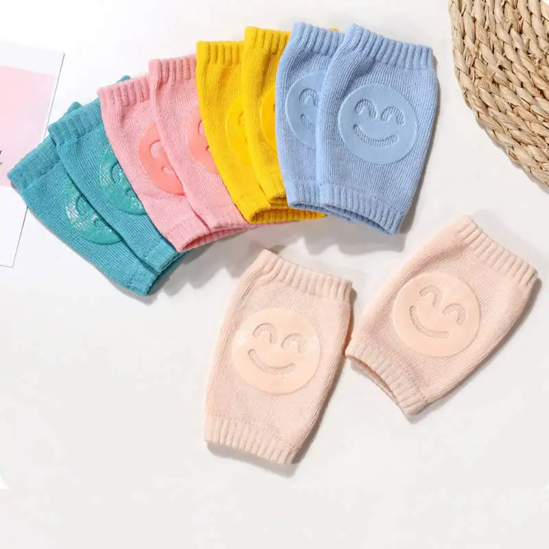 Balleenshiny-rodilleras protectoras antideslizantes para ni&ntilde;os y beb&eacute;s, accesorios para beb&eacute;s, protectores de rodillas con sonrisa, rodillera de seguridad, calentador de piernas, 3 pares-4