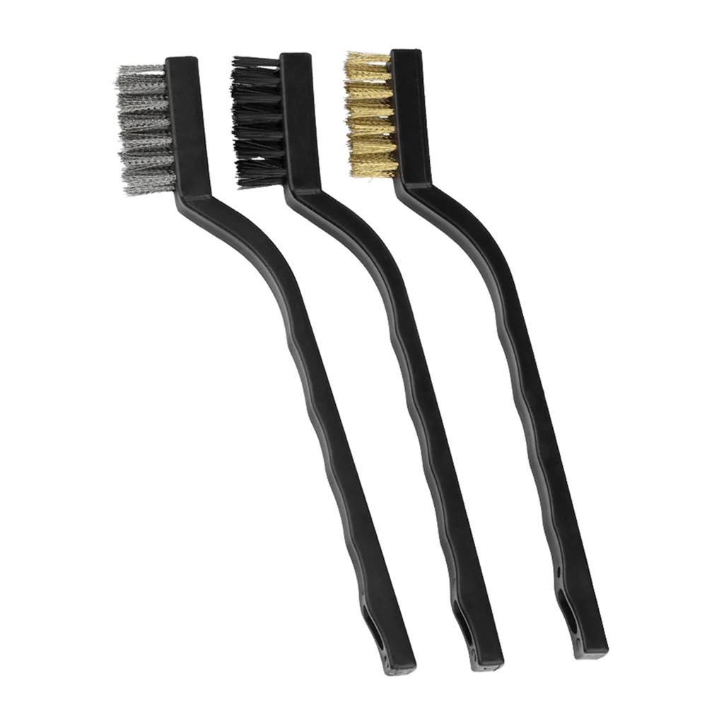

Набор щеток для мелкого проволочного детейлинга, комплект из 3 щеток из нейлона, латуни, нержавеющей стали, для очистки и детейлинга автомобиля