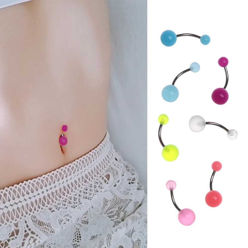 Кольца для пупка из нержавеющей стали 7 шт./набор светится в темноте | Украшения и