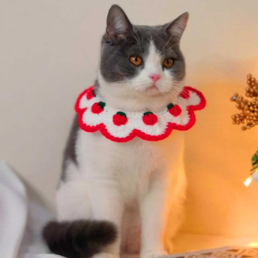 Фиолетовый клубничный нагрудник для кошек и собак ожерелье милой собаки с