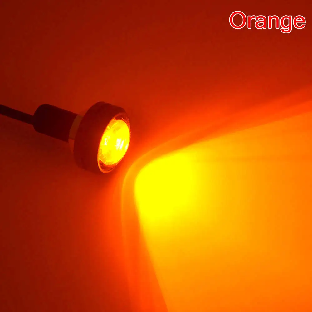 Orange 2pcs 18MM Led Eagle Eye DRL Дневной свет для фонарей Источник резервного копирования Реверсирование парковки сигнальных ламп Водонепроницаемый - Испускаемый цвет: Orange