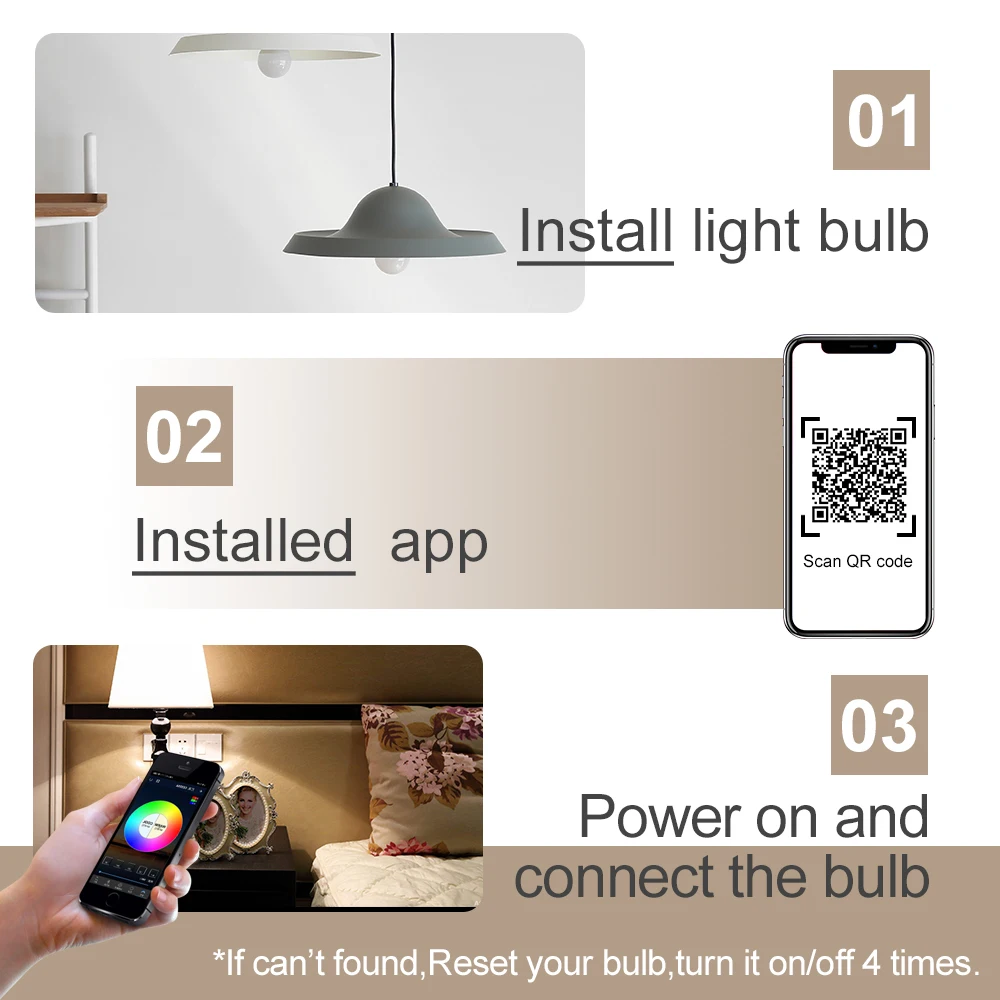 

Dimmable LED WiFi Bulbs 9W 15W E27 WiFi Smart Light Bulb RGB White App Operate Alexa Google Assistant Voice Control Night Lamp