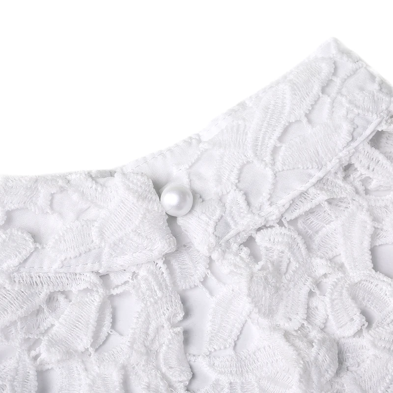 Женская кружевная блузка YOINS Белая Летняя туника с асимметричным подолом S-5XL |