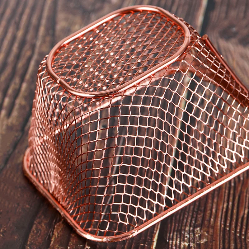 

5PCS Stainless Steel French Fries Mini Basket 9*11*6.2cm Square French Fry Holder Multicolor for Chips Fried Food BDF99