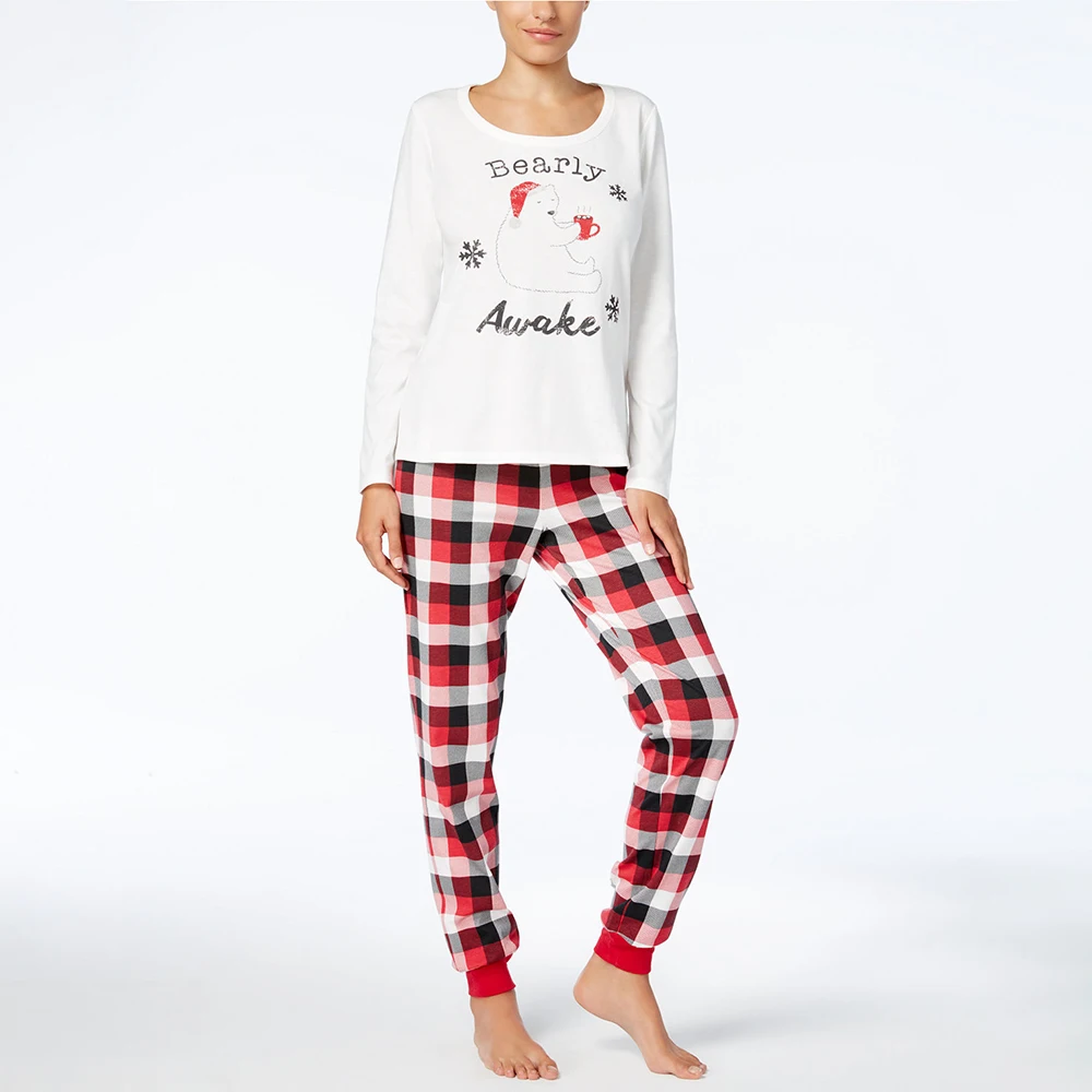 Одинаковые рождественские комплекты для всей семьи с полярным медведем одежда