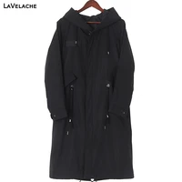 lavelache 2021 spring autumncoat women men waterproof x long parka shell can match fur liner and fur collar jacket