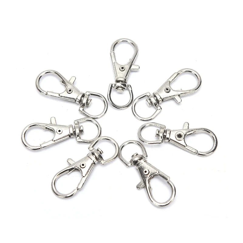 

50pcs Metal Key Chain Rings Swivel Clasps Lanyard Snap Hook Lobster Claw Clasps Jewelry Finding 25pcs clasp + 25pcs chain rings