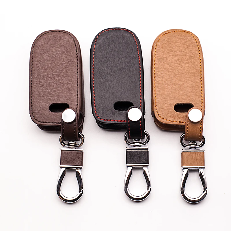 Leather Car key cover for Dodge JCUV dart journey For Fiat Jeep wrangler Cherokee compass longitude Patriot Chrysler 300c | Автомобили и