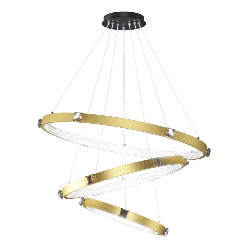 

Modern Light Luxury Ring Crystal Chandelier Minimalist Bedroom Ceiling Light Living Room and Dining Room Decoration Pendant Lamp