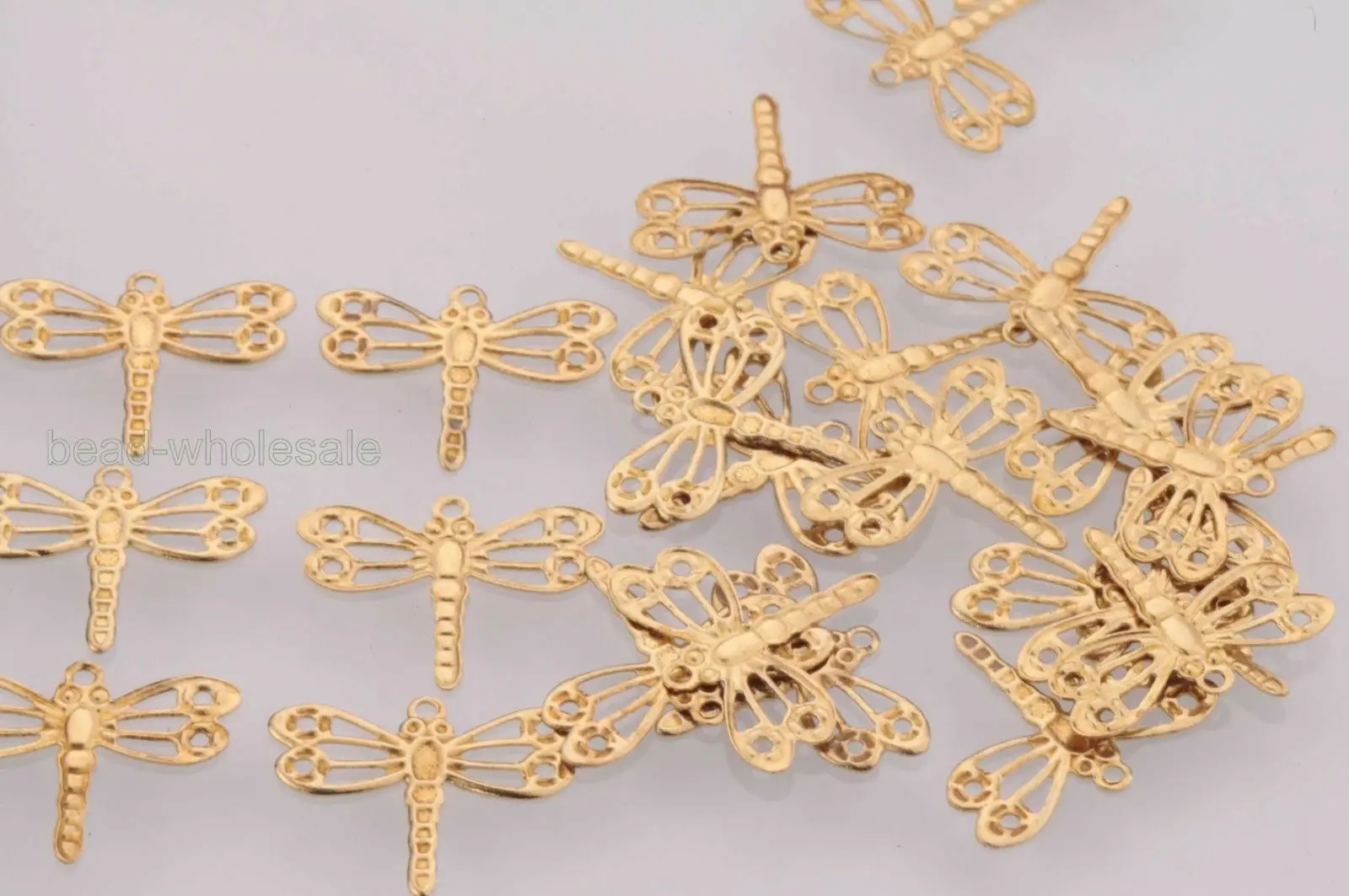 

100Pcs 12*15MM Gold Dragonfly Charms Pendant for Jewelry Making Earring Findings Ankle Bracelet DIY