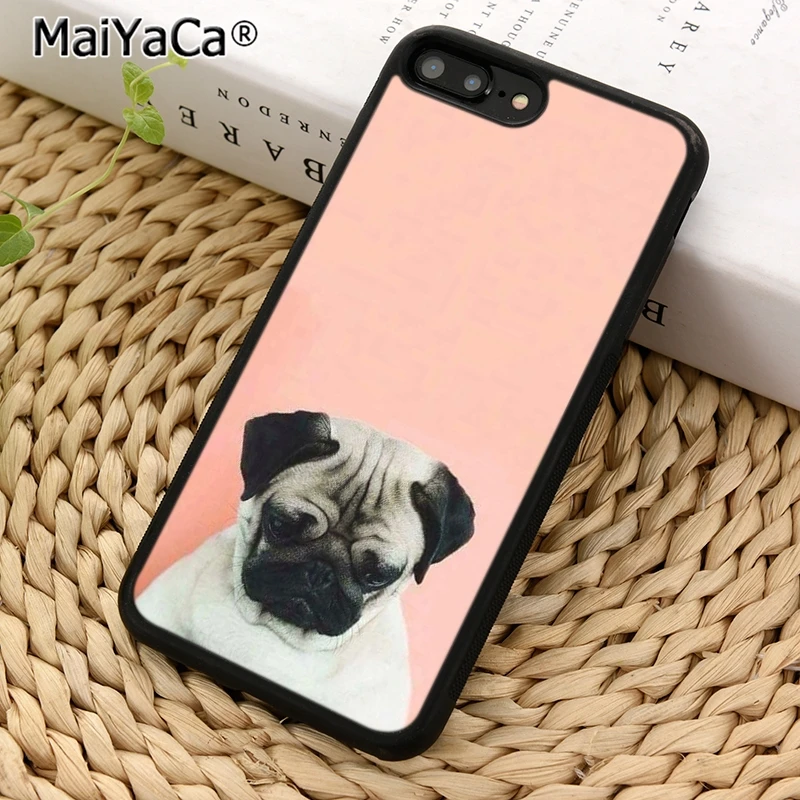 MaiYaCa милый щенок мопса собака швабры чехол для телефона iphone 5s SE 6 7 8 Plus X XR XS 11 12 13 Pro