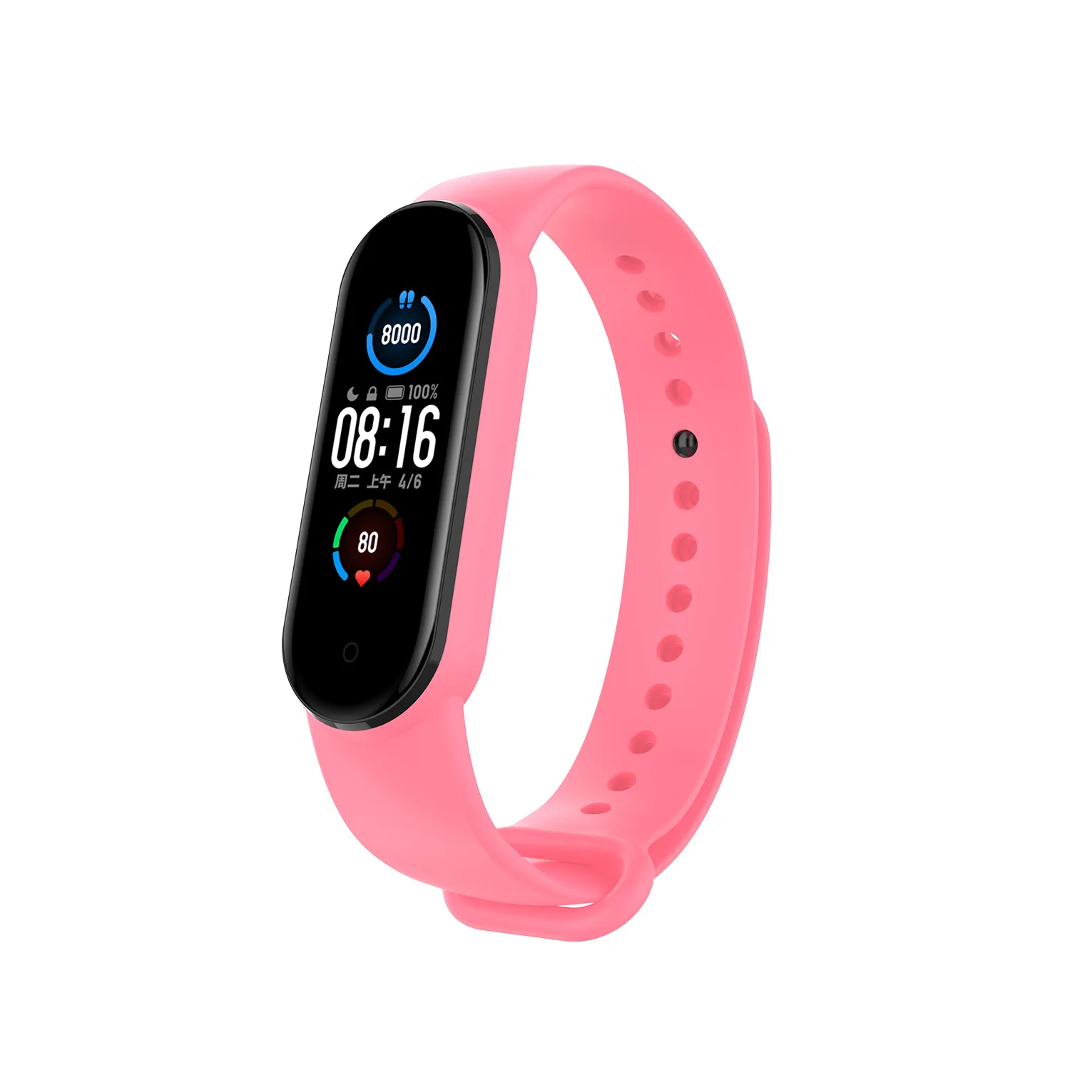 Ремешок для Xiaomi Mi Band 5 спортивный ремешок мягкий силиконовый наручных часов рамка