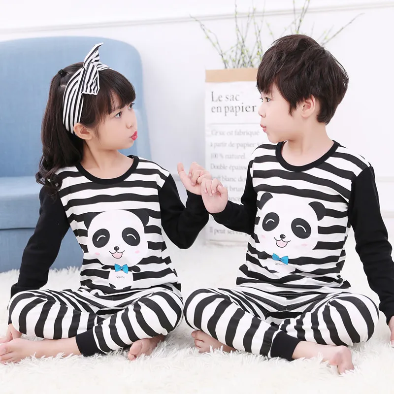 

New Boys Girls Sleepwear Pajamas Set Cotton Pyjamas Kids Autumn Winter Pijamas Infantil Nightwear Top+pant 2pcs Pajamas Suit