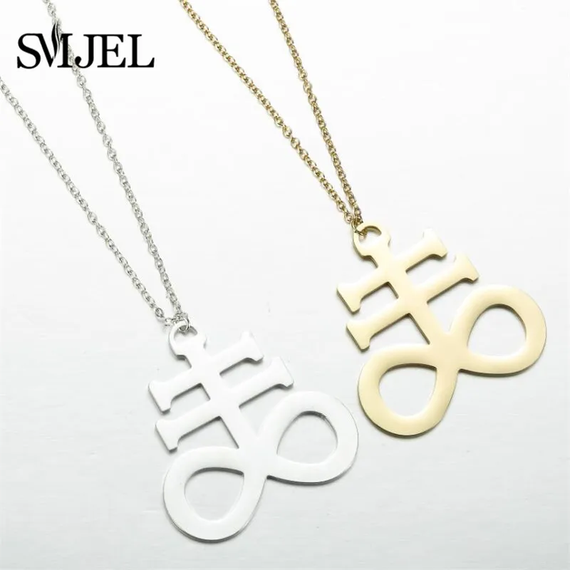 Левиафан Крест Кулон сатанинский символ из нержавеющей стали сатана ювелирные