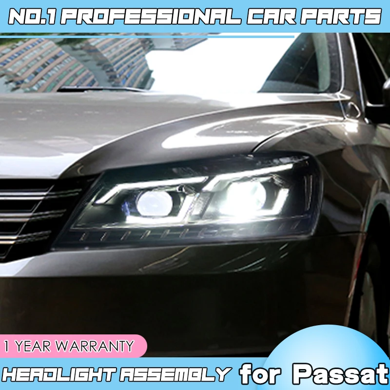 car accessories for VW Passat B7 US Verson Headlight For 2012-2016 DRL D2H dynamic turn signal Hid Bi Xeno | Автомобили и