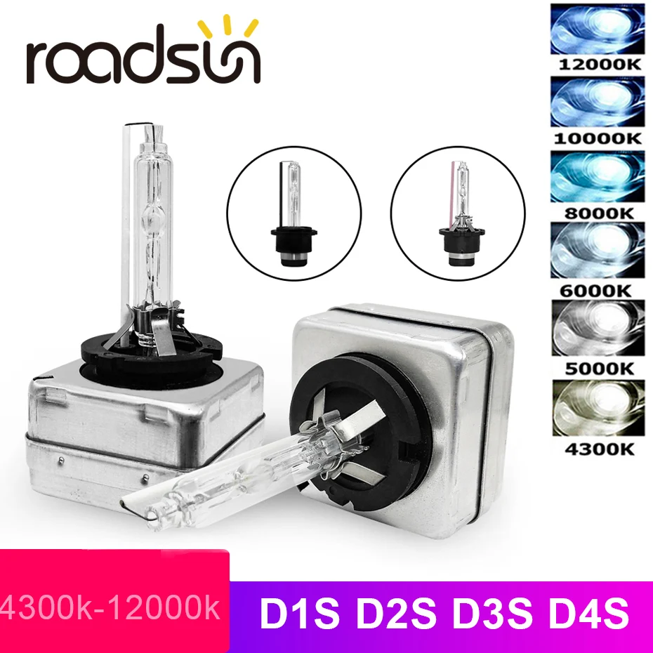 Roadsun 12V 35W D1S D2S D3S D4S Ксеноновые фары лампы D1R D2R D3R D4R дробилка HID ксеноновая лампа 3000K