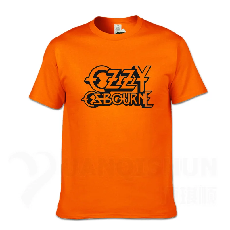 Orange Новинка, Ozzy osborn, летние футболки, 16 цветов, мужские брендовые хип-хоп футболки с коротким рукавом, на заказ, с принтом Ozzy, панк-рок, футболки, Топ - Цвет: Orange