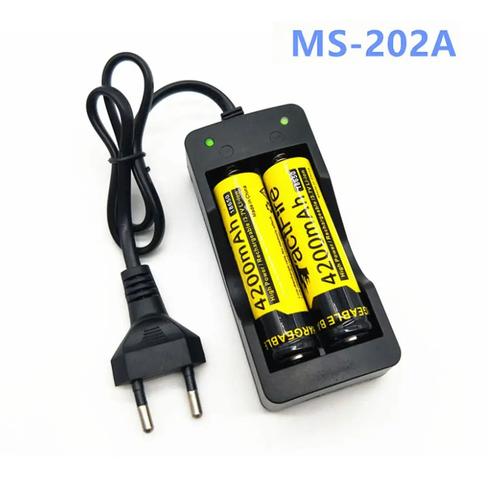 

18650 Battery Charger US/EU Plug 2 Slots Smart Charging Safety Fast Charge 18650 Li-ion Rechargeable Battery Charger