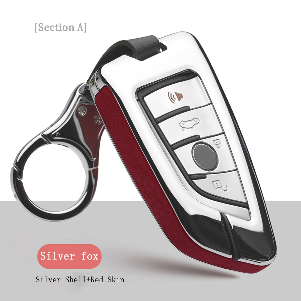 Men Car Key Bag Case Cover Holder For BMW 540 740 1 2 5 7 Series 218i E30 E53 E83 E90 E39 E46 Zinc Alloy+Leather Splicing | Автомобили и