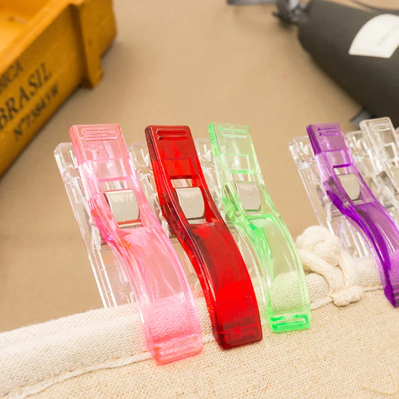 Colorful 20/50pcs Case Multicolor Plastic Clips Fabric Clamps Patchwork Hemming DIY Sewing Tools Accessories couture | Дом и сад