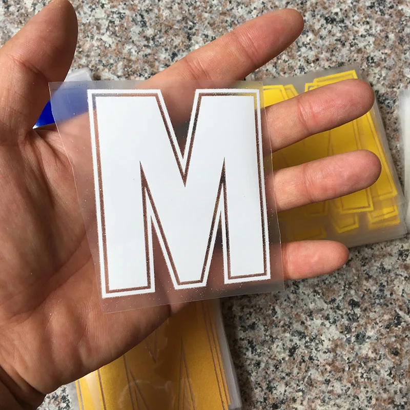8cm M Горячая фиксация накладки для ногтей теплопередачи Горячие бирки для одежды с золотым тиснением сумка рубашка письмо номер железа на заплатках - Цвет: 8cm M