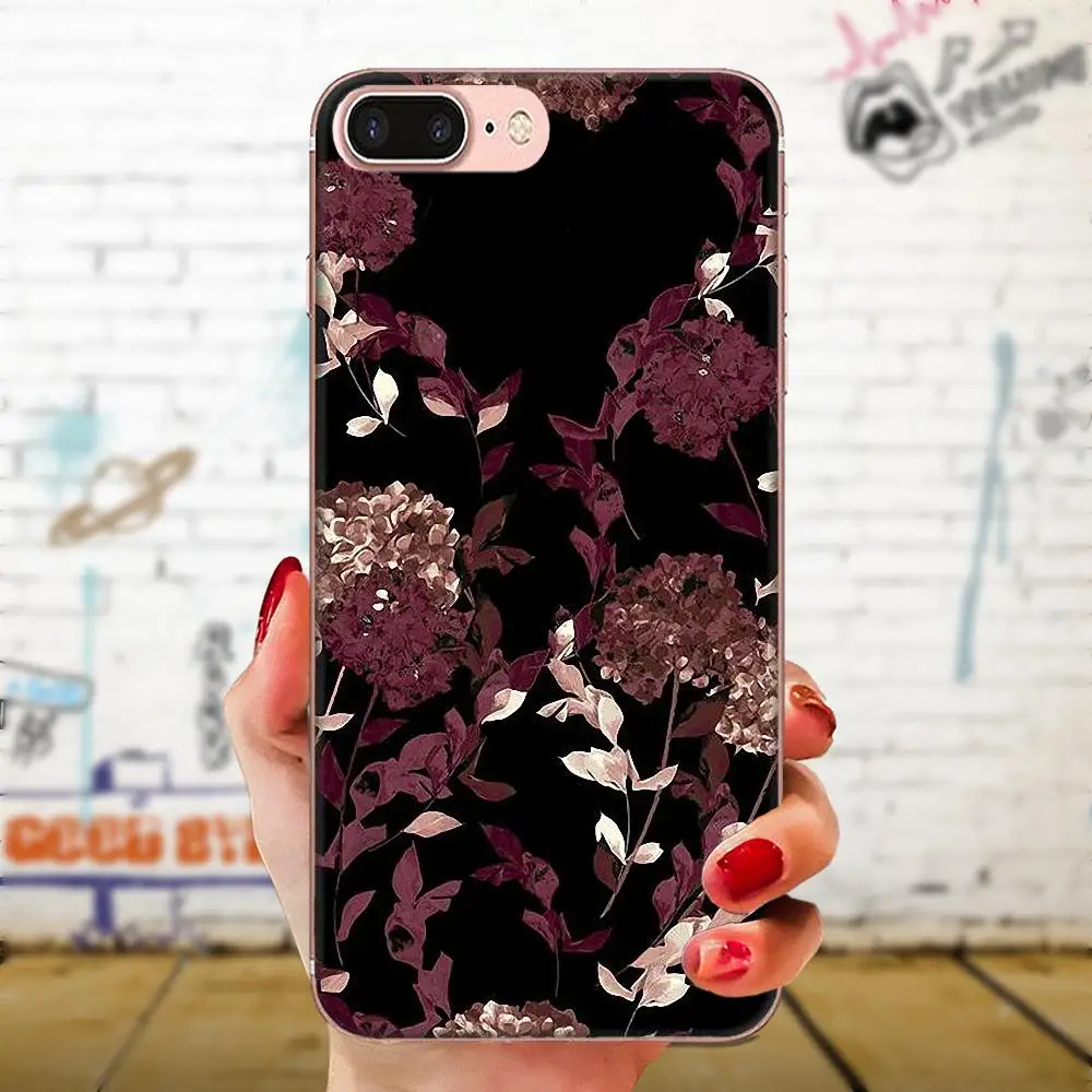 Soft Transparent Cover For Sony Xperia Z Z1 Z2 Z3 Z4 Z5 compact Mini M2 M4 M5 T3 E3 E5 XA XA1 XZ Premium Black Flower | Мобильные