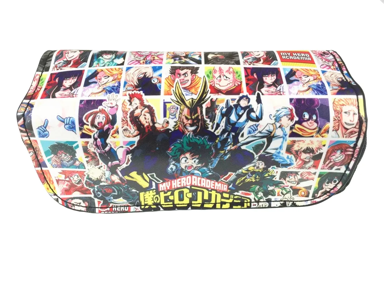 

Anime My Hero Academia PU + Canvas Cosmetic Bag Student Stationery Pouch Bag Makeup Organizer Bag
