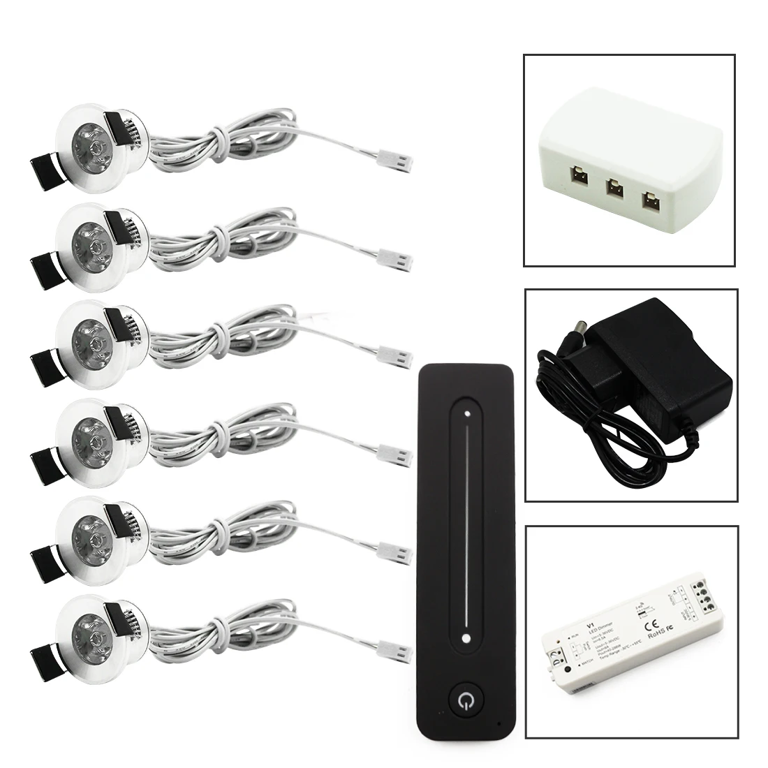 Silvery X6 One Way Светодиодный IARY 12V Мини светодиодный прожектор светодиодный светильник с регулируемой яркостью, 24 ламп четыре Управление памяти пульт дистанционного управления может быть установлен драйвер 6/12 Настенные светильники один Управление; - Испускаемый цвет: Silvery X6 One Way