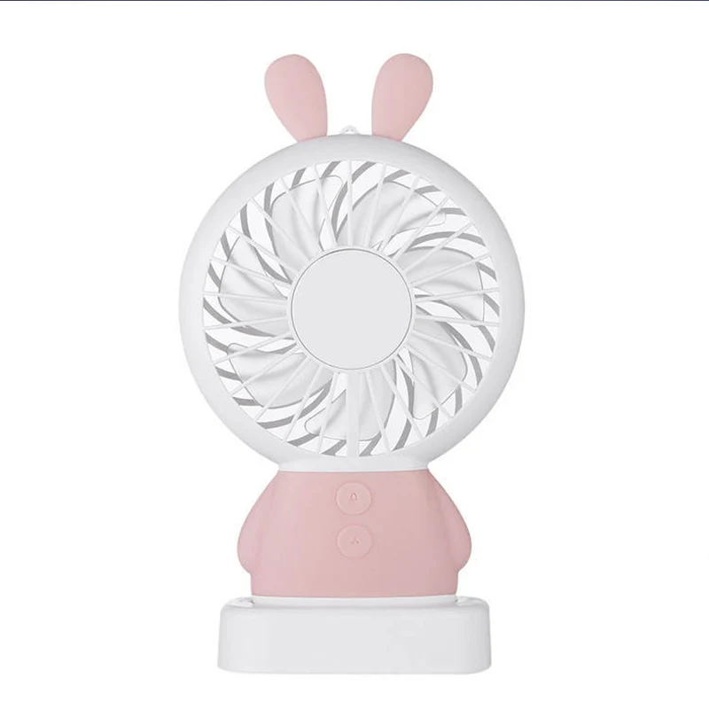 

New Mini Fan Summer Outdoor Travel Handheld Small Fan Lovely Bear Shape USB Charging Office Little Rabbit Air Cooler Pocket Fan