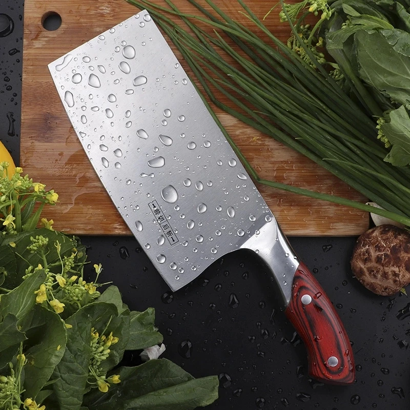 Chopping Германия 4Cr13 нож шеф-повара бритва острые кухонные ножи шеф-повара из нержавеющей стали высокоуглеродистые 58HRC столовые приборы кухонные ножи с деревянной ручкой - Цвет: Chopping