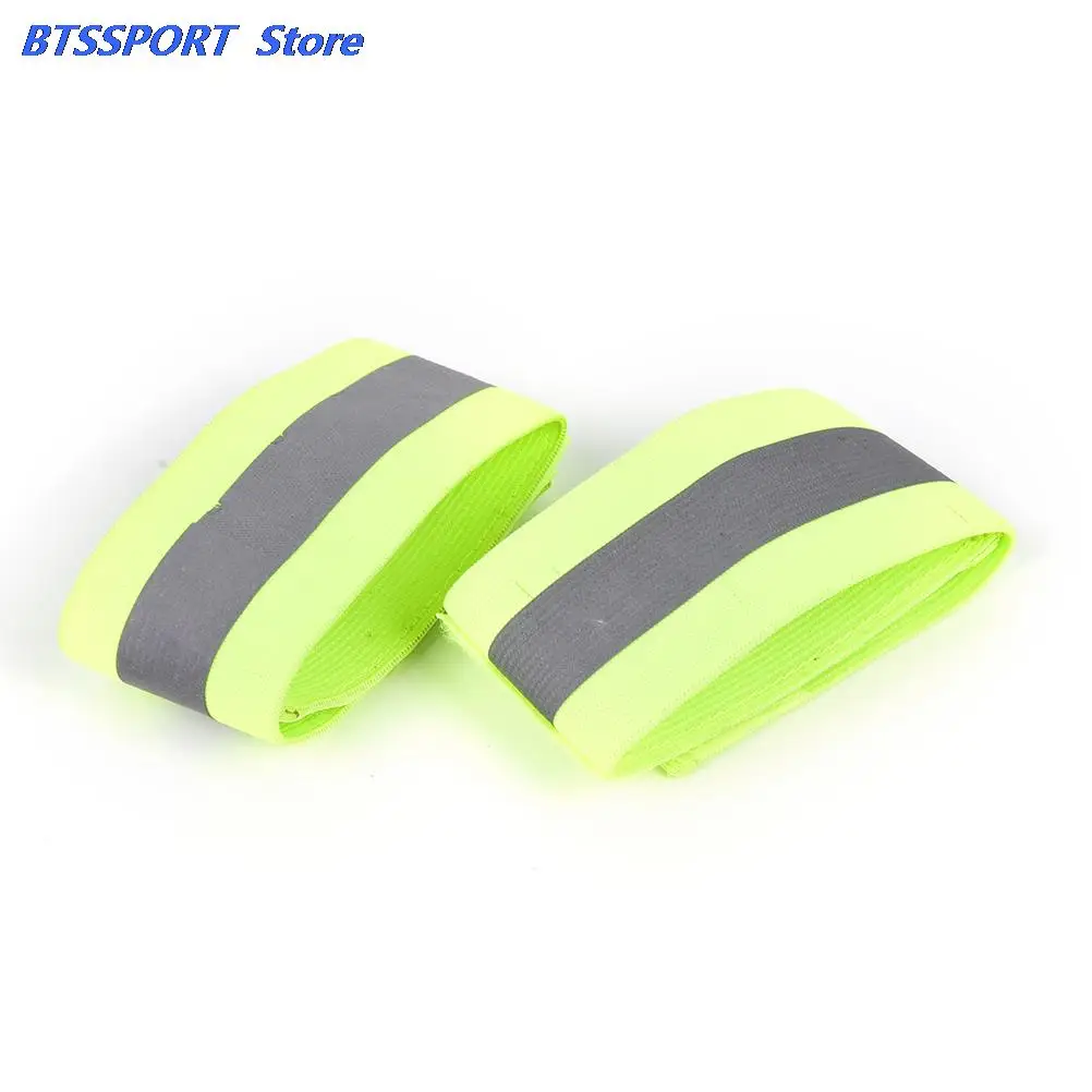 2Pcs/lot Green High Visibility Reflective Wristband Bracelet band Running night Cycling Jogging Safety reflector arm | Спорт и