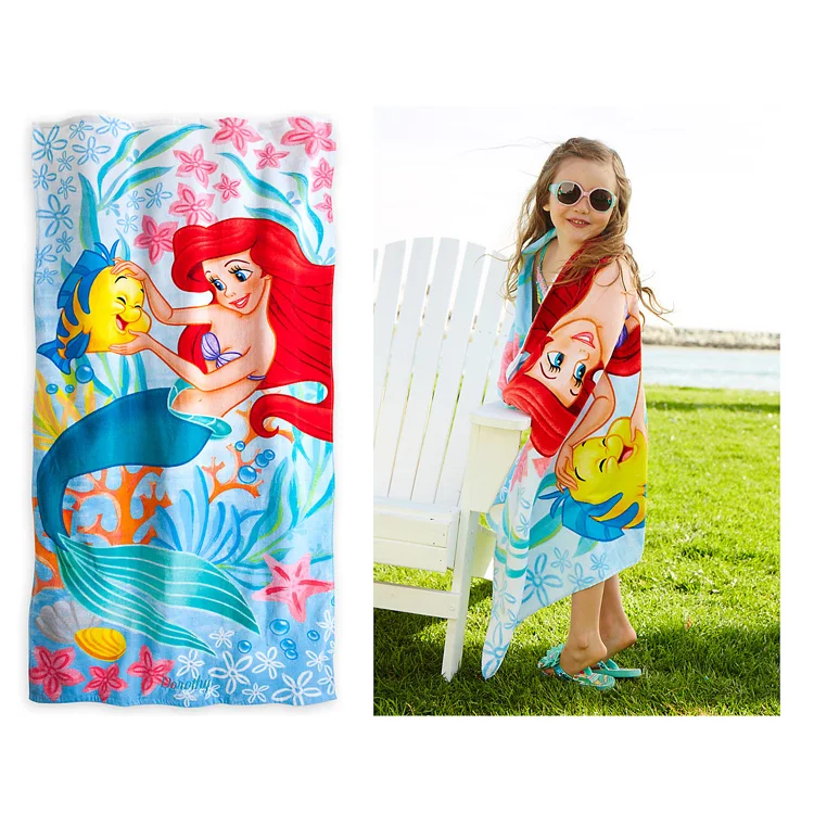 Хлопковое банное полотенце Русалочка Ариэль Маленькая русалочка 80 см * 150 - купить