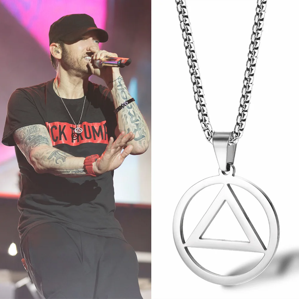 Цепочка с подвеской Eminem Мужская ожерелье кулоном в форме треугольника