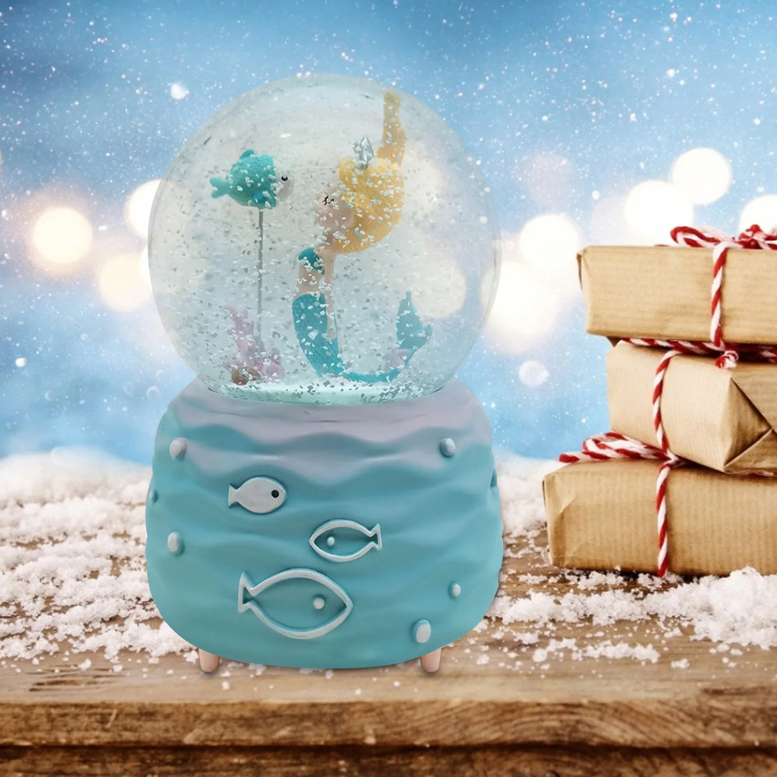 

Mermaid Crystal Ball Music Box, Valentine's Day Gifts with Colorful Lights, Home Decoration Decorations, Birthday Gifts.