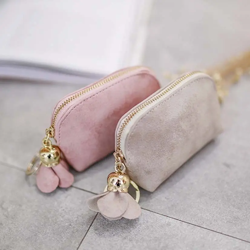 

2021 Hot Sale Fashion Ladies PU Leather Mini Wallet Card Key Holder Zip Coin Purse Clutch Bag Coin Purses