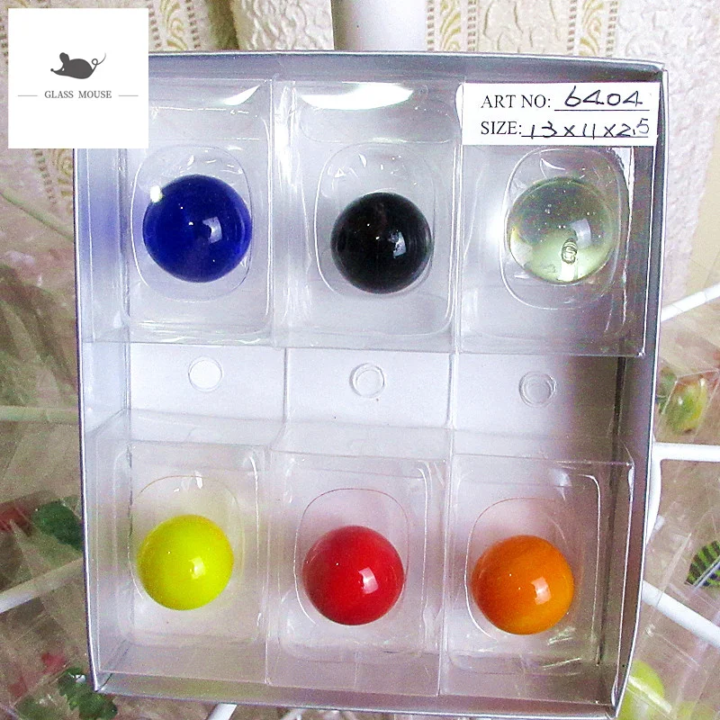 

18mm Handmade Pure color Glass Marbles Balls Home Decor accessories for Fish Tank Vase Aquarium game Toys for Kids Children 6PCS