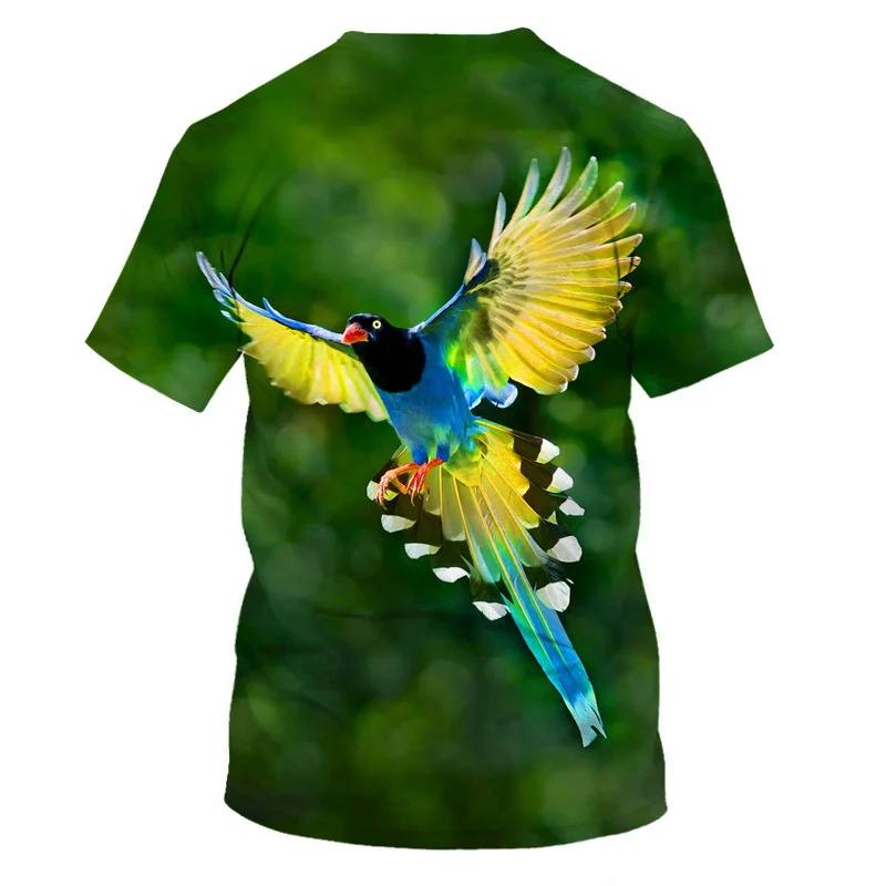 

Summer New Parrot T Shirt Men Flower Tshirt Hip Hop Tee colorful Bird T-shirtCool Men Women Clothing Casual Tops Sweatshirt Tees