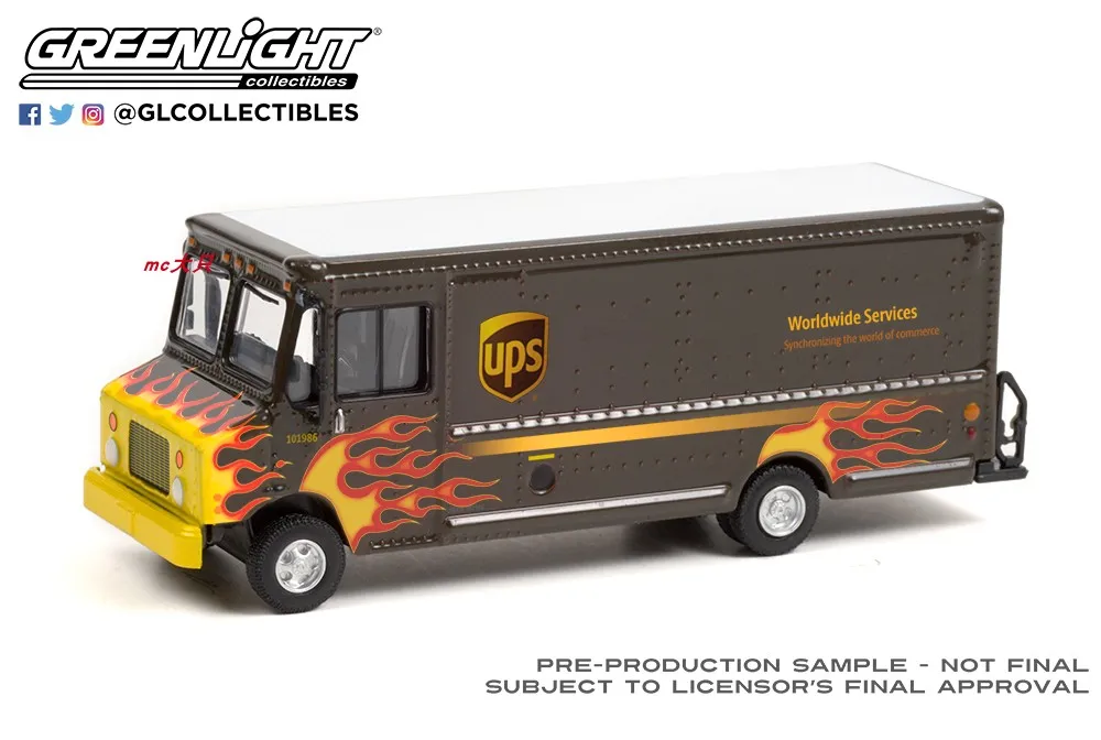 

GreenLight 1:64 2019 UPS Flame Global WORDWIDE Services Collector Edition Metal Diecast Model Race Car Kids Toys Gift