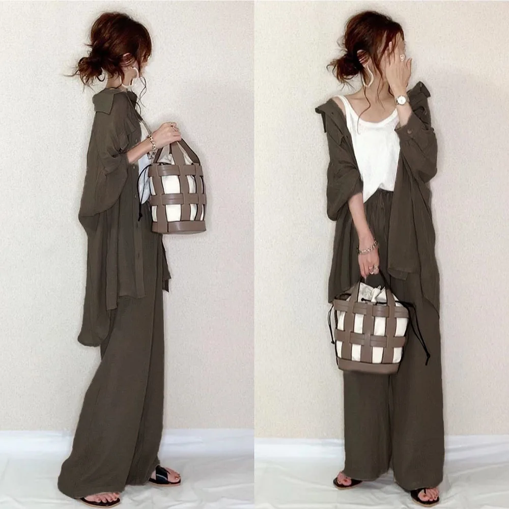 Комплект из двух предметов Женский Топ с длинным рукавом блузка и брюки в