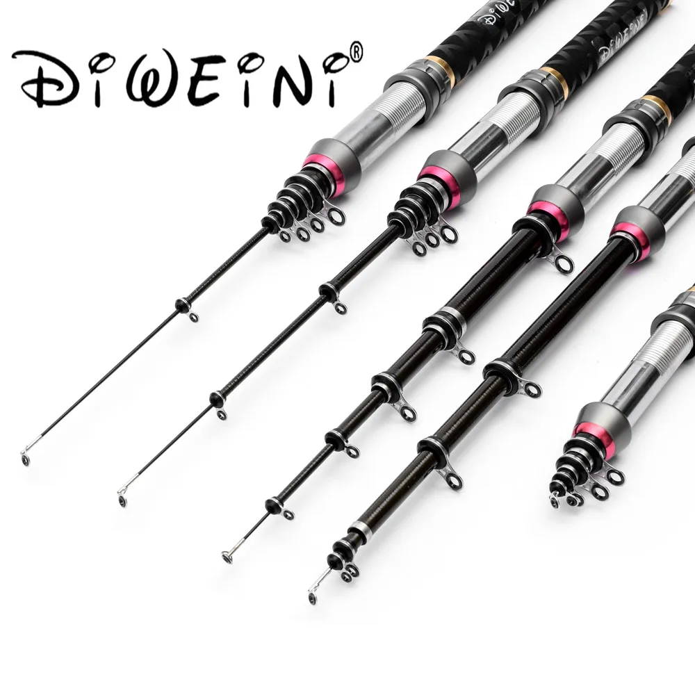 Карбоновая телескопическая рыболовная удочка Diweini карманный мини спиннинг