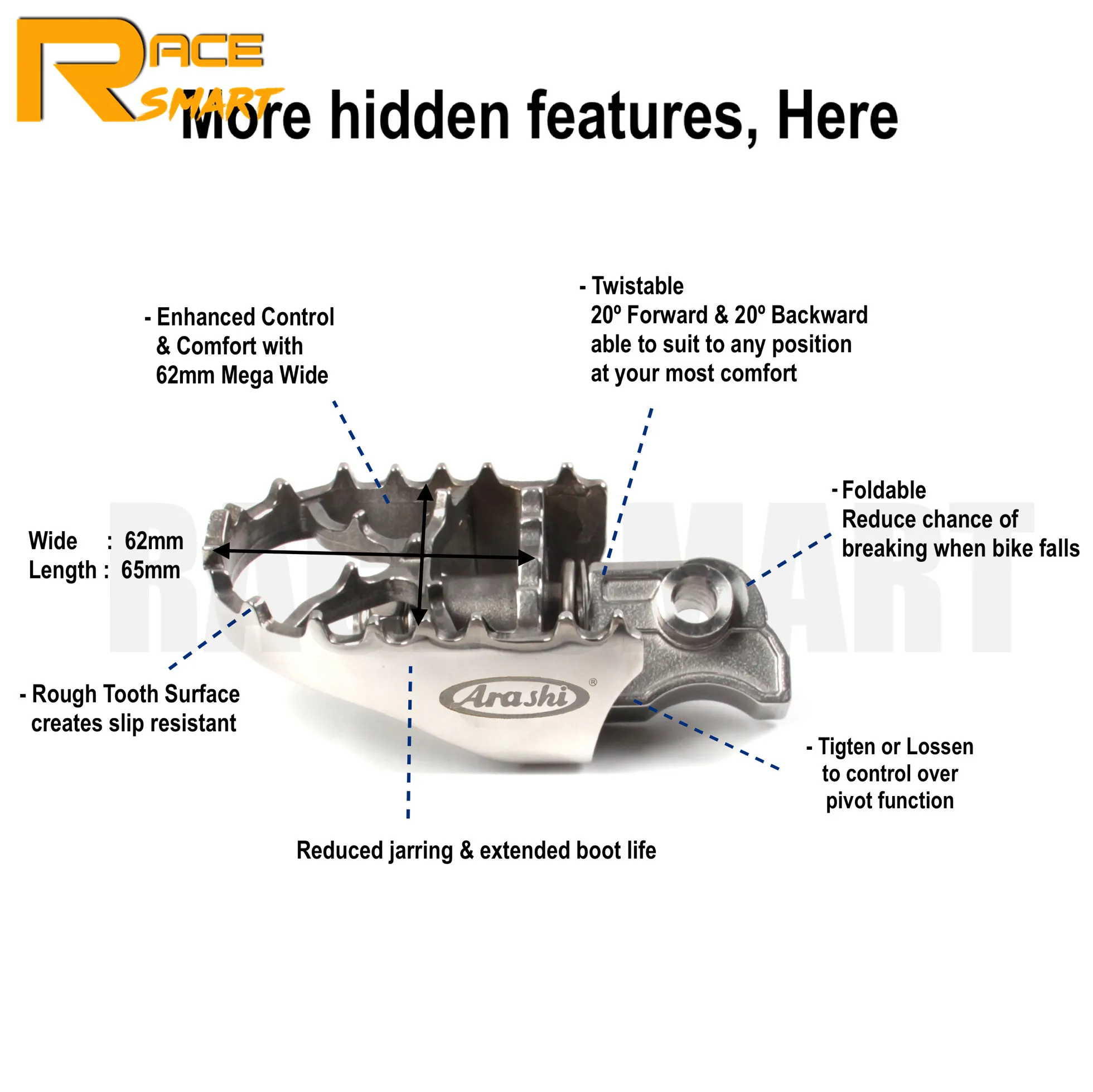 Мотоциклетные Передние Подножки для ног Peg Для BMW R1200GS 2013 2017 широкий поворотный 60