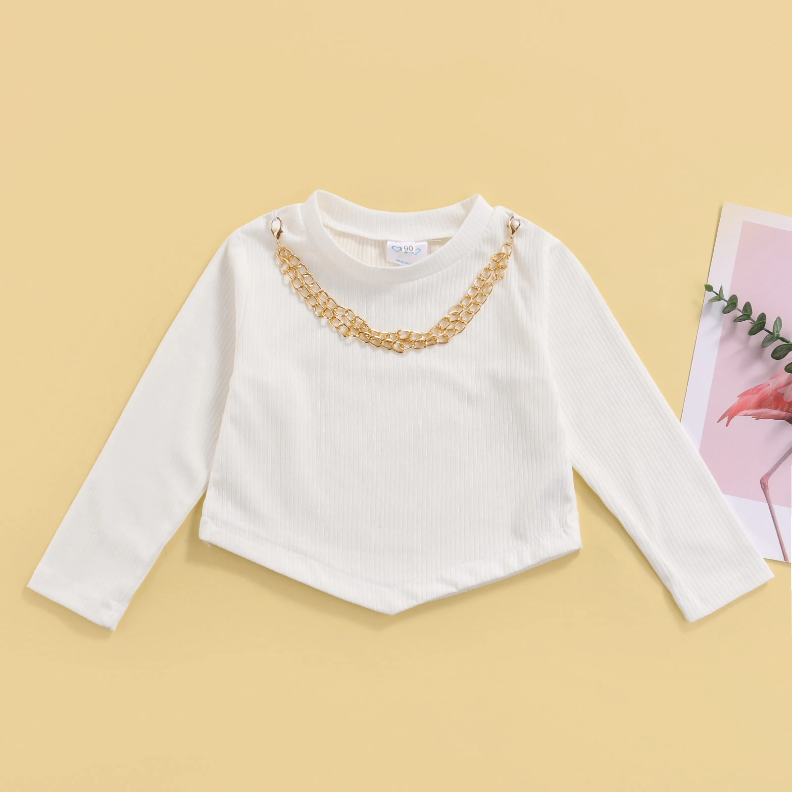 

2021 Baby Girl Romper Tops Long Sleeve Crotch Buttons Warm Long Jumpsuit Children's Clothing