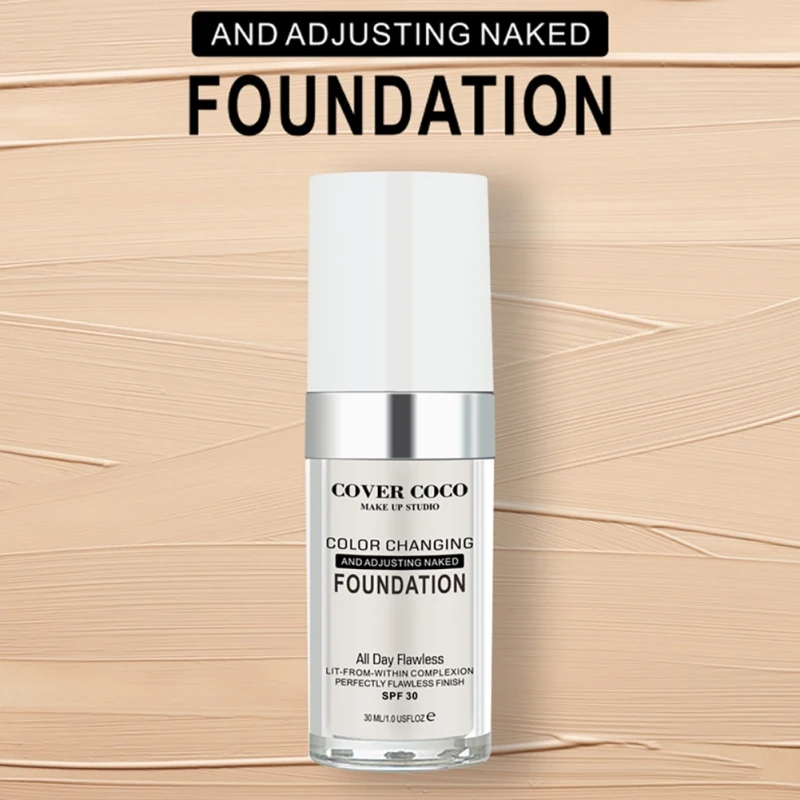 Увлажняющая сменяющая Цвет жидкая основа для макияжа блестящий цвет кожи
