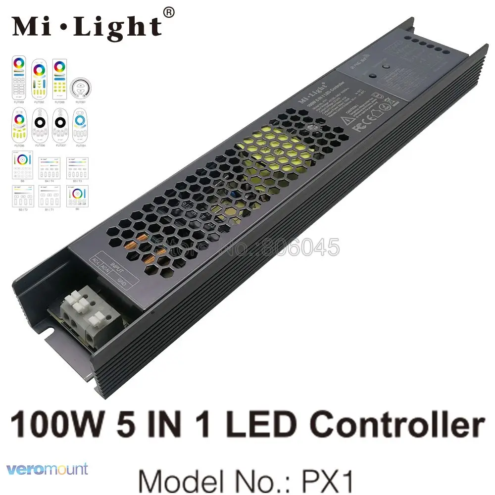 MiLight 100 Вт 5 в 1 светодиодный Управление PX1 встроенный Мощность поставить 2 4G RF/WI FI