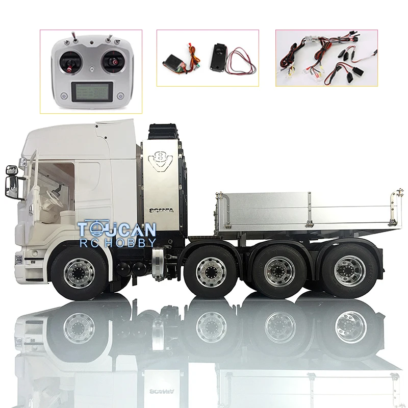 

Металлический шасси LESU 1/14 для грузовика с дистанционным управлением, 8*8, Hercules, автомобильное радио с бункером, ESC для самостоятельной сборки,...