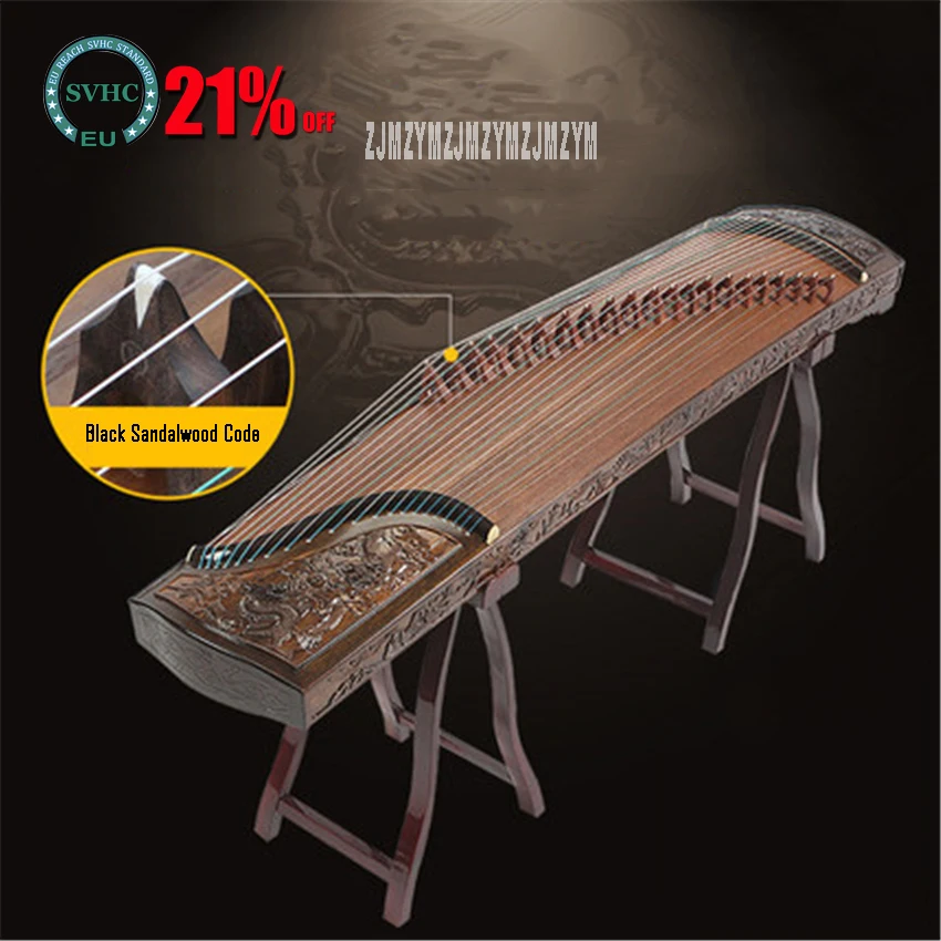 

Guzheng золотые шелковые твердые деревянные резные глубокие инструменты для выступлений с полным набором роскошных аксессуаров RY8202