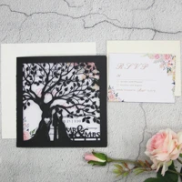 elegant engagement cards bride and groom wedding invitations with laser cut trees